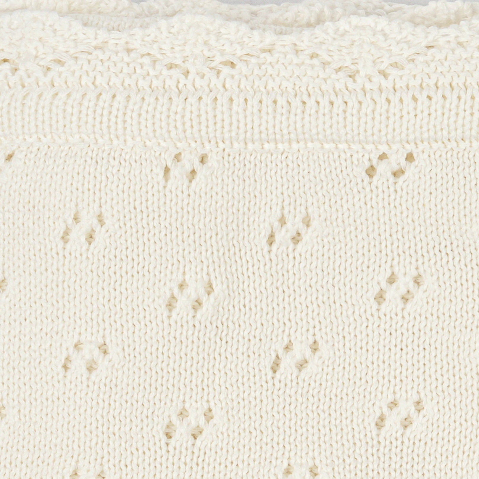 Pointelle Knit Blanket | White