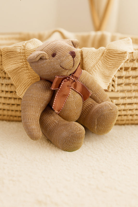 Classic Knitted Teddy Bear | Sand Beige