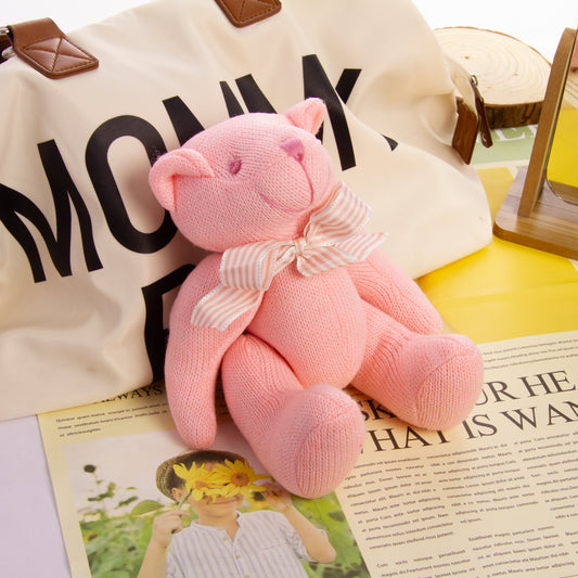 Classic Knitted Teddy Bear | Blush Pink