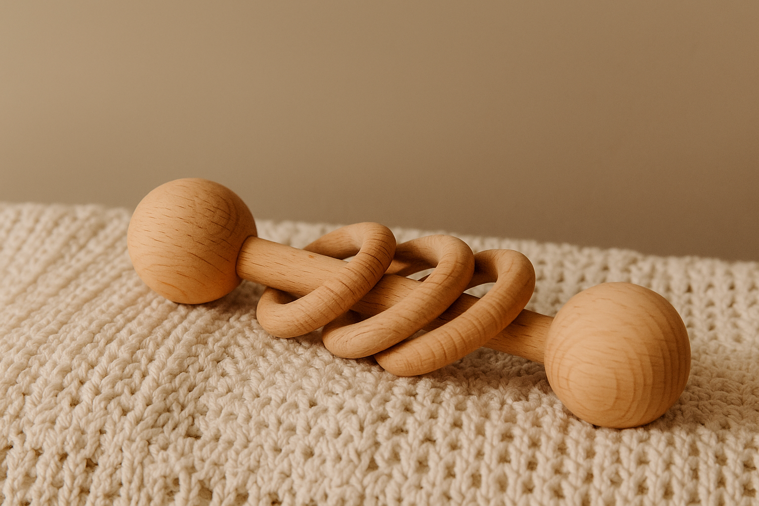 Natural Beech Wood Rattle