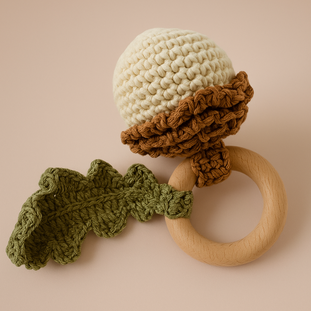 Crochet Acorn & Oak Leaf Teether