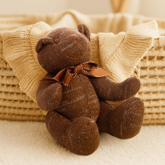 Classic Knitted Teddy Bear | Mocha Brown