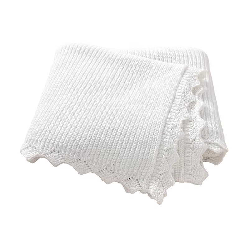 Classic Scallop Knit Blanket | Sugar