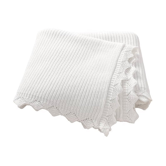 Classic Scallop Knit Blanket | Sugar